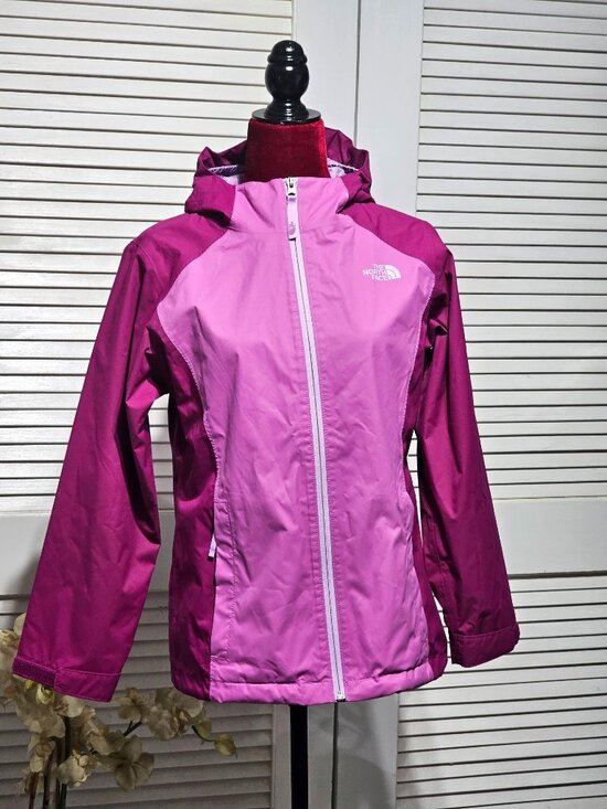The North Face Other - The North Face Girls Youth Pink Magenta Windbreaker Hooded Jacket Sz L14/16 2986